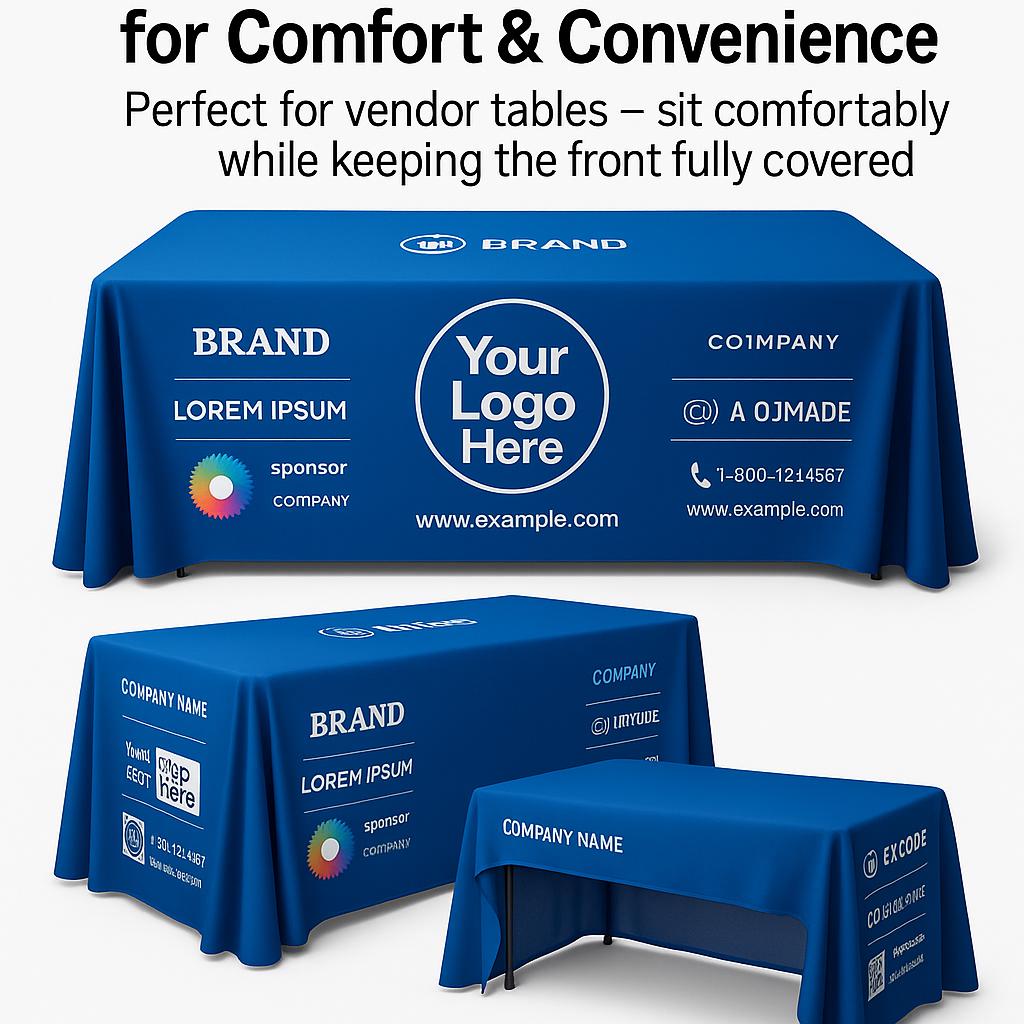 Custom Printed Table-cloth and Fitted Cloths, 4ft Table 6ft Table and 8 ...