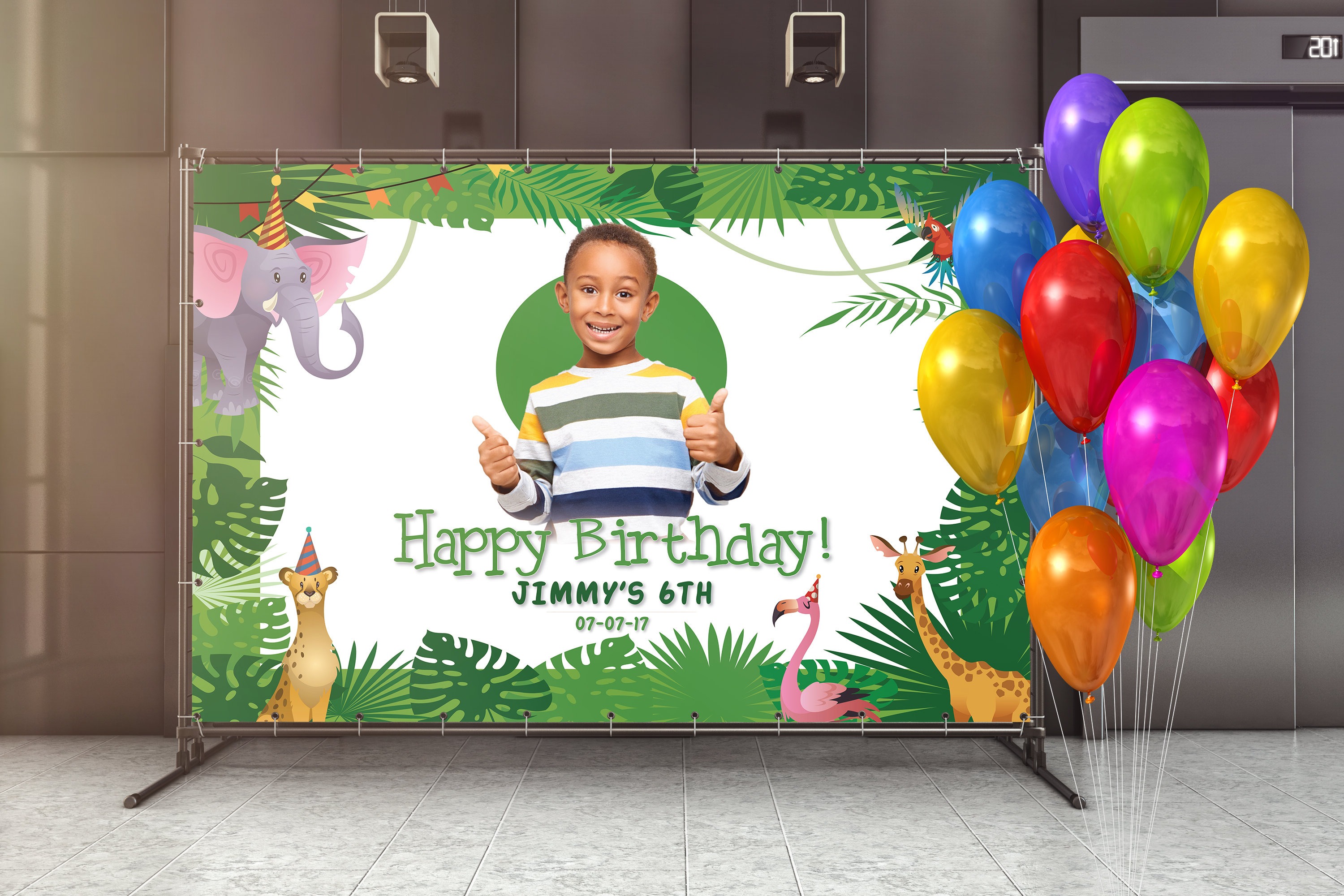 Custom Photo Birthday Backdrop safari Birthday Banner Party Backdrop Birthday Party Party Backdrop safari animals birthday