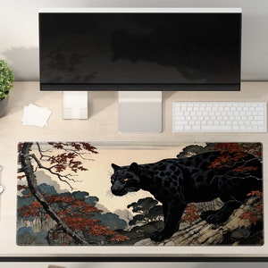 Black Panther Gaming Mouse Pad: Large Extended Desk Mat