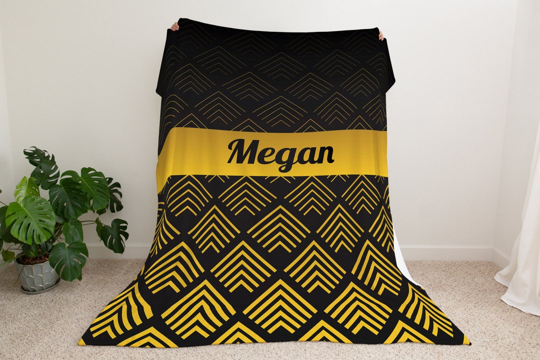 Luxury Gold Blanket, Family Name Blanket, Wedding Blanket, Decorative