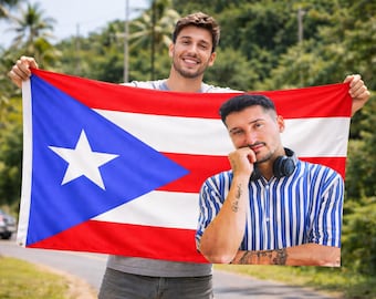 Custom Photo Puerto Rican flag Personalized Tapestry Design Your Image Funny Flag Tapestry Bedroom Decor, Puerto Rico Flag