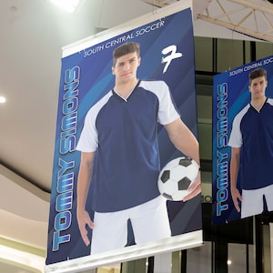 School Soccer Team Banner, Personalized Team, and Individual - School Sports - Soccer Team vinyl banner ready to hang