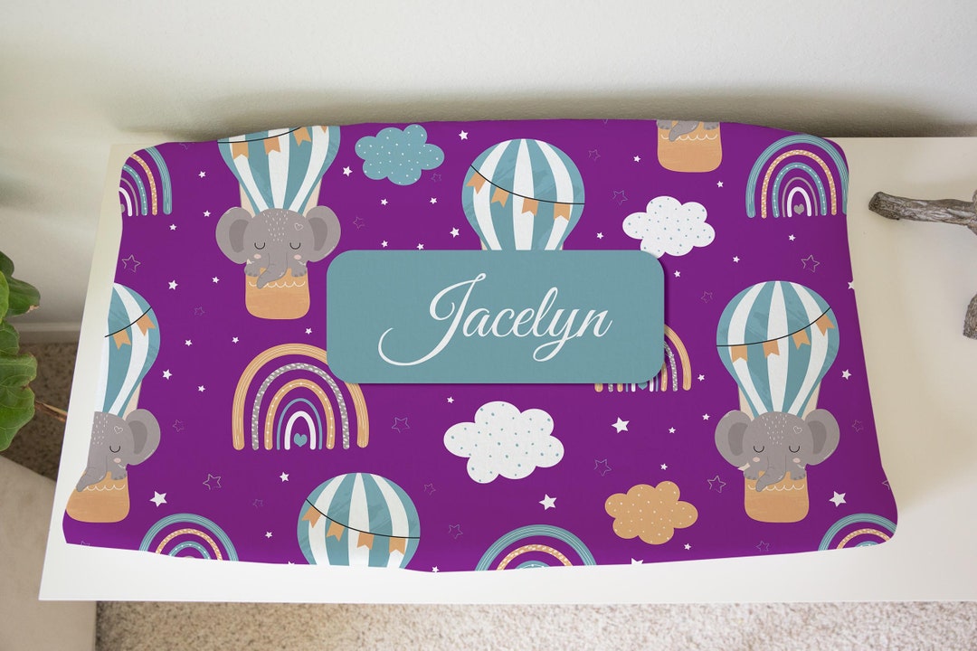 Baby Changing Pad Cover Elephant Hot Air Balloon Nursery Etsy
