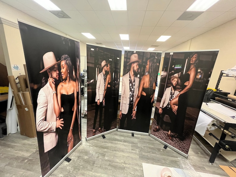 Custom retractable banner stands, each stand includes one banner/ print so it is ready for use upon arrival