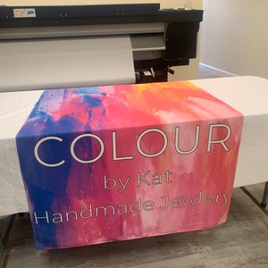 Custom Table Runner with YOUR Logo and Text, Fast shipping ,Promotional Advertising, Table Cloth, Business Event