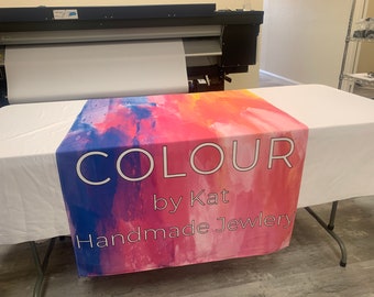 Custom Table Runner|  Full Color Printing with YOUR Logo and Text| Fast Shipping | Made in FL, USA | Promotional Advertising | Table Cloth}|