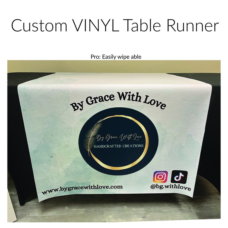 Custom Vinyl Table Runner Easily Wipeable Vinyl Perfect for Etsy