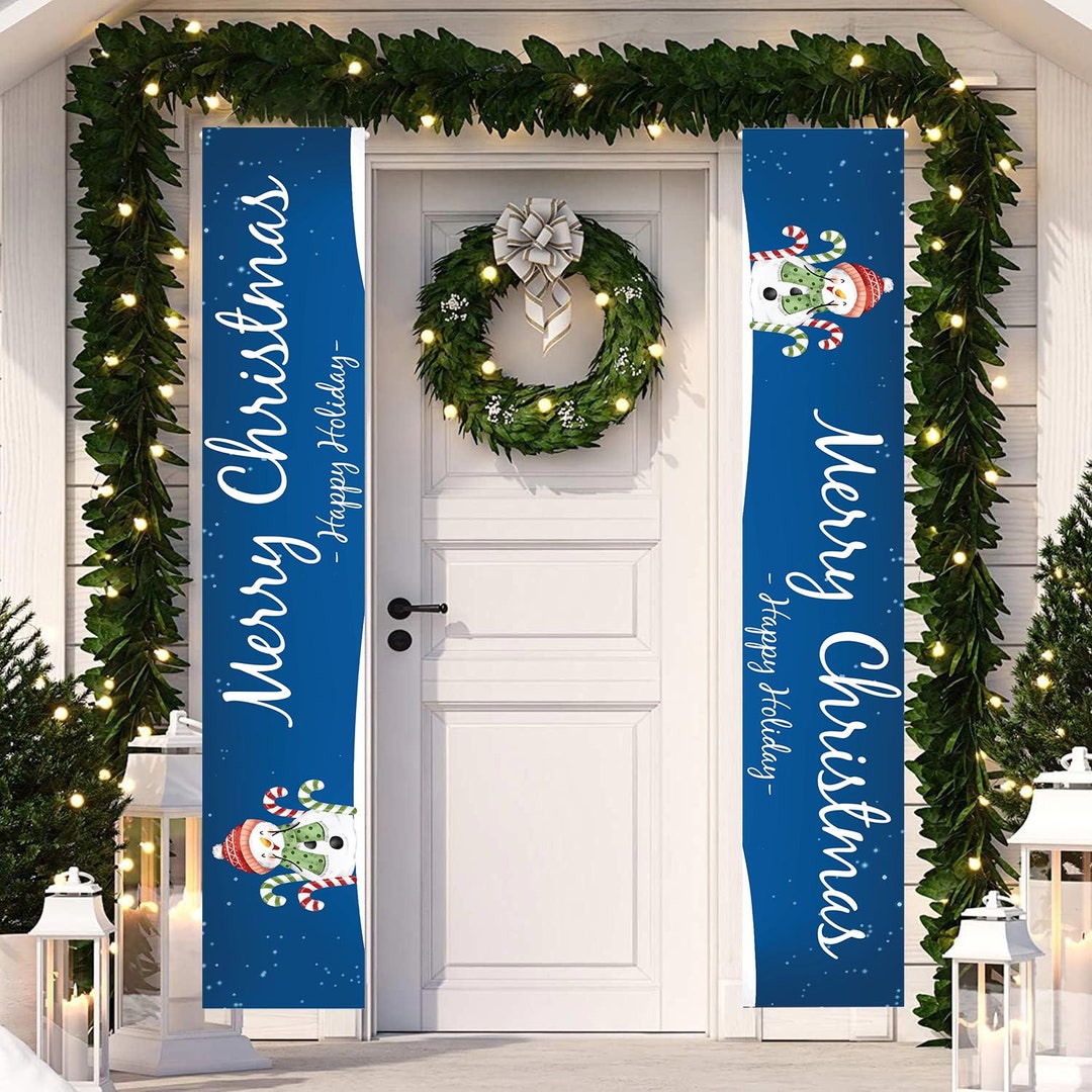 Outdoor Christmas Banner for Front Door Christmas Decor Etsy