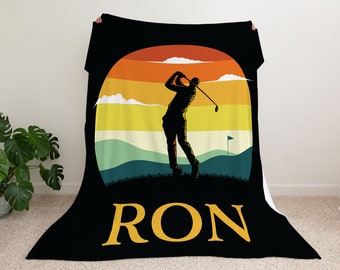 Golfdeken - Golfdeken - Golfdeken - Golfdeken voor volwassenen - Golfcadeaus - voeg je eigen naam toe