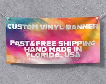 Custom Vinyl Banner, Full Color Personalized Design, Personalized,Advertising, Event Banner - Print Image, Logo, Text Anything!