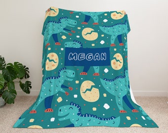 Personalized Dinosaur Blanket - Fleece Blanket - Miles Kimball