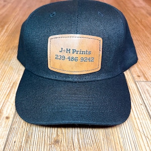 Custom Leather Patch Hat , Personalized Business Logo Cap, Custom Company Hat, Work Uniform Hat, Custom Baseball Cap, Leather Patch, Luxury