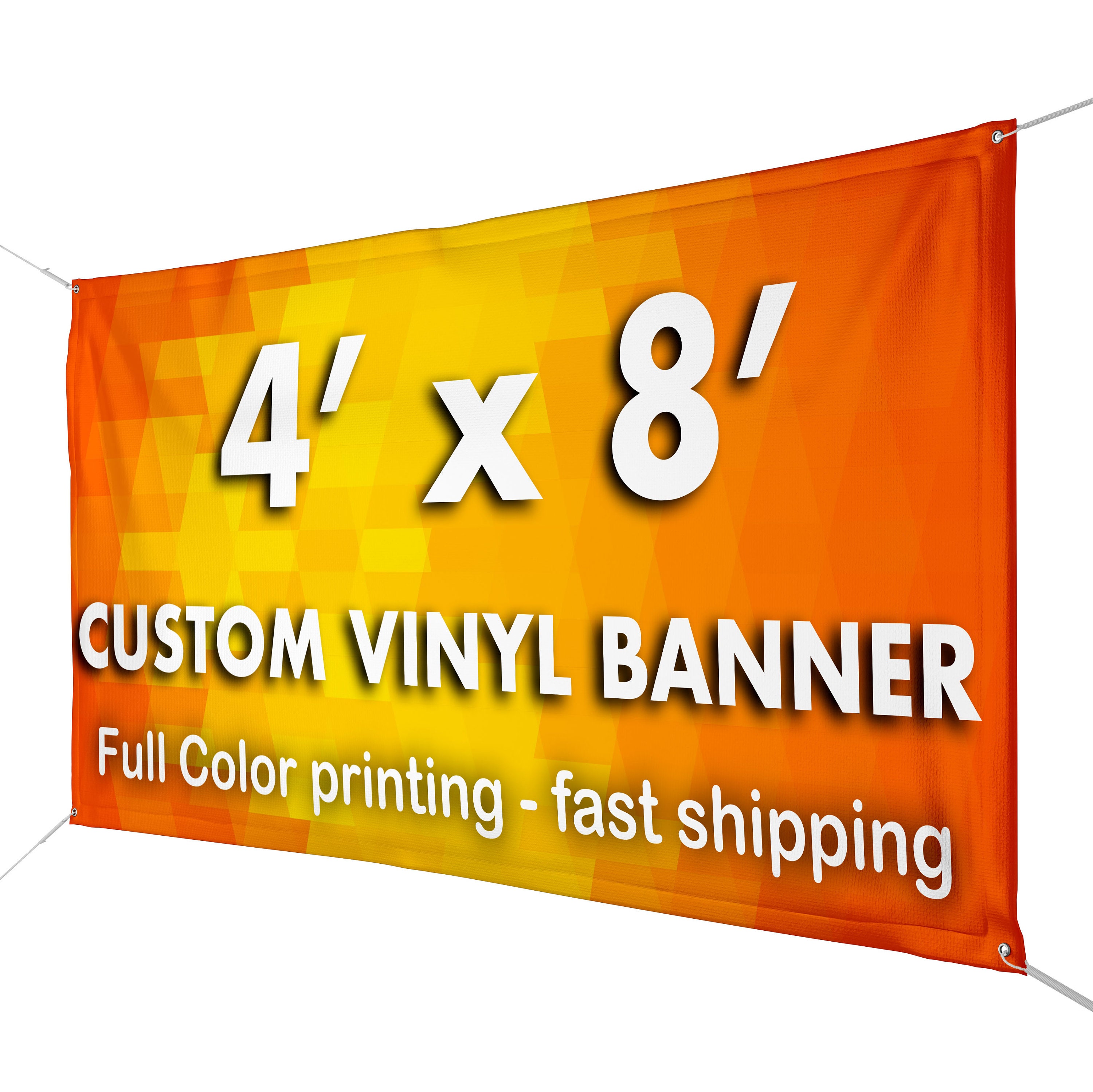 Custom Vinyl Banner 4 x 8 ft 13 oz Full Color Printing Etsy