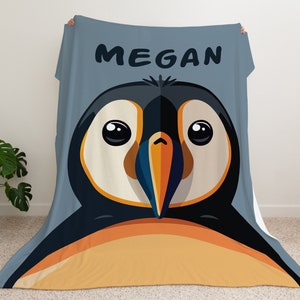 Personalized Baby Blanket - Personalized Blanket - Penguin Blanket - Name Blanket - Penguin Custom Penguin Blanket - Name Blanket - Penguin