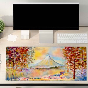 Gaming Mouse Pad - Mount Fuji Desk Mat - Large Desk Pad - Extend Gaming Mouse Pad - Aesthetic Desk Mat -Gift for Gamers -Desk Pad