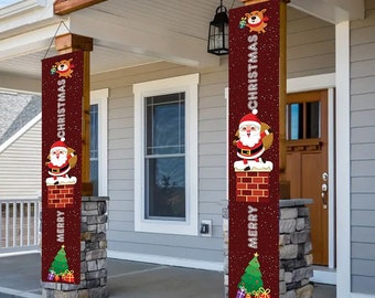玄関用の屋外クリスマスデコレーション、クリスマスデコレーション、玄関ポーチのメリークリスマスデコレーション、自宅のクリスマスデコレーション、クリスマスデコレーション