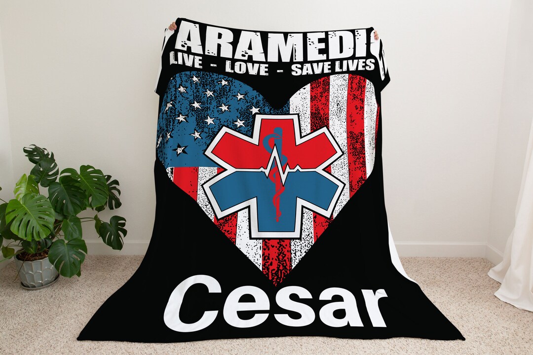 EMT Blanket Paramedic Throw Blanket Emt Gifts Emt American Etsy