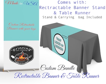 Custom Retractable Banner, Table Runner, Pop Up shop, Trade Show Package, Roll up Banner Table Throw, Custom Logo Design, Fast Shipping