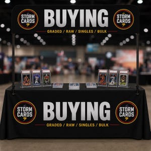Custom Tablecloth and Tabletop Banner Display, Trade Show Booth Sign, Vendor Table Cover, Clamp On Banner Stand, Convention Booth Display