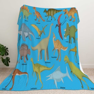 Personalized Dinosaur Blanket for Kids Gift | Custom Name Blanket |  Throw Blanket for Toddlers | Jurassic Dinosaurs
