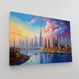 City Skyline Wall Art Canvas- Wall Art- Colorful Art-Canvas Wall Art- Wall Hangings -Home Decor -Home Wall Hangings - Canvas Print