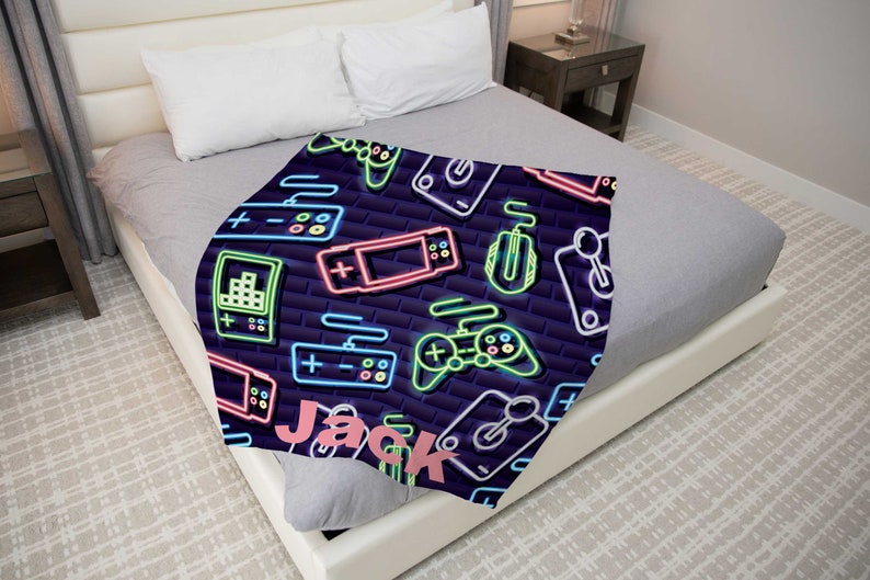 Personalized Gaming Blanket Gamer Blanket Video Game Etsy