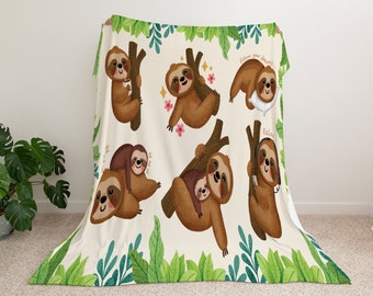 Sloth Blanket - Sloth Throw Blanket - Sloth Fleece Blanket - Sloth Adult Blanket - Sloth Kid Blanket