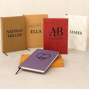 Personalisiertes Lederbuch mit Logo - Individuell graviertes Notizbuch, Geschäftsgeschenk, Corporate Office Journal