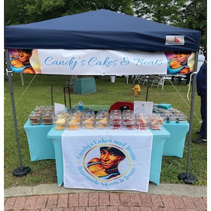 Custom Tent Banner and Table Runner | Made In USA | Pop up shop | Custom Bundle | Bundle | Trade Show Display , Craft show display