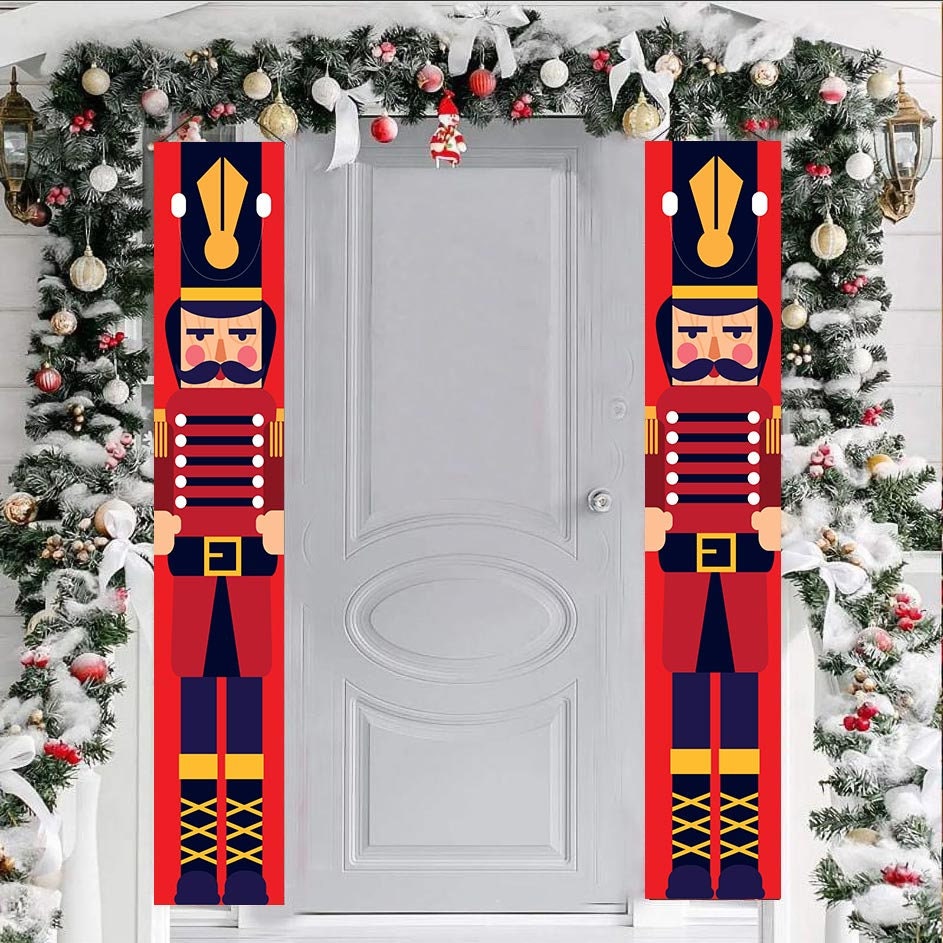 屋外用クリスマスバナー、クリスマスポーチデコレーション、屋内、屋外、玄関に飾るクリスマス吊りバナーポーチサイン、メリークリスマス、