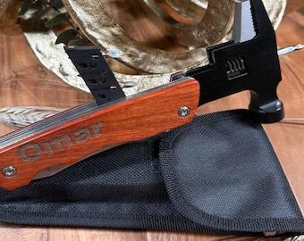 Personalized Multi Tool Gift for Him – Groomsmen Gift, Father’s Day Gift,Boyfriend Gift, Husband Gift, Custom Tool for Men,Hammer Multi Tool