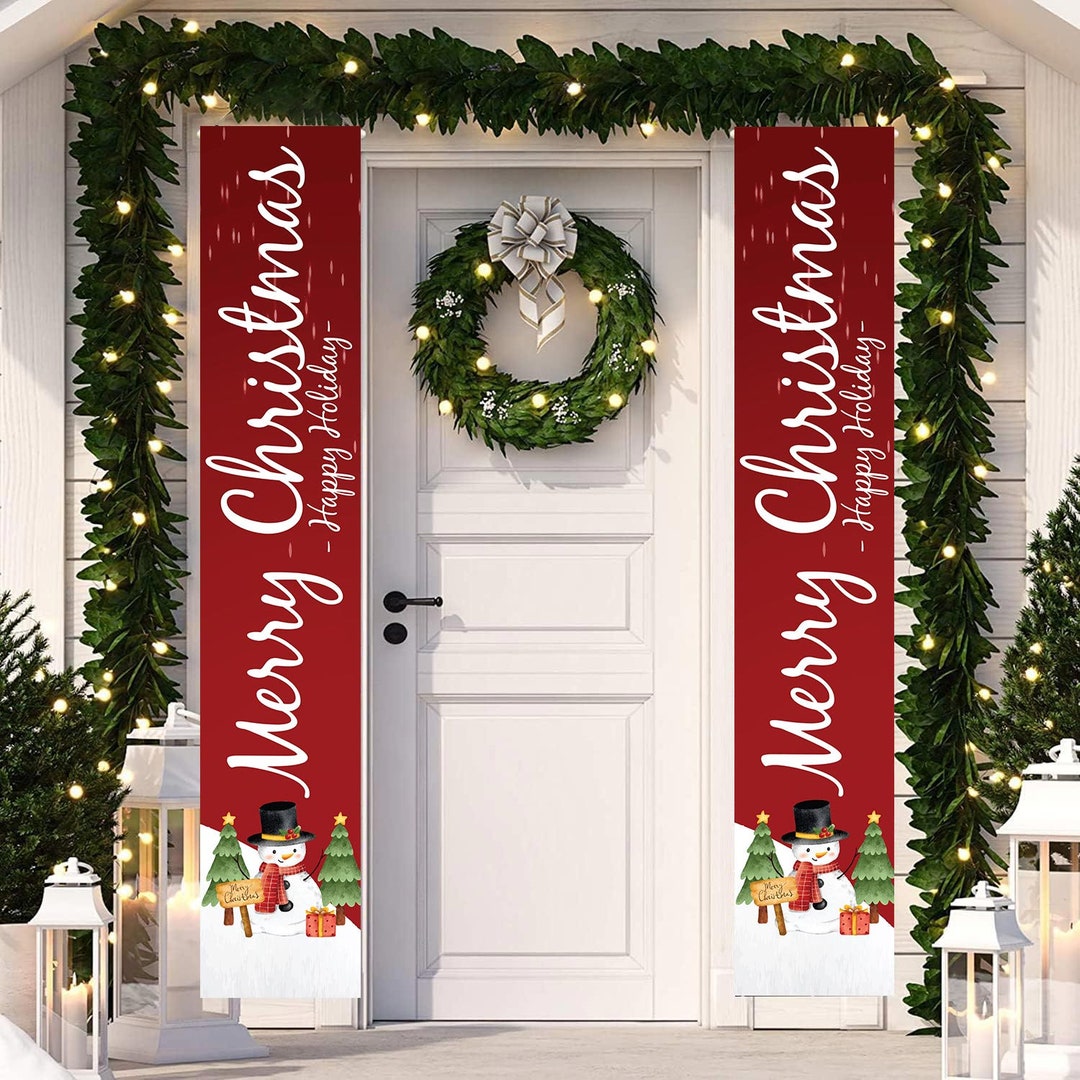 Outdoor Christmas Banner for Front Door, Christmas Decor, Front Porch