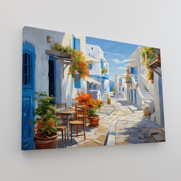 Greece Wall Art Canvas-Wall Art-Wall Art-Canvas Wall Art- Wall Hangings -Home Decor-Home Wall Hangings-Santorini Greek Wall Art