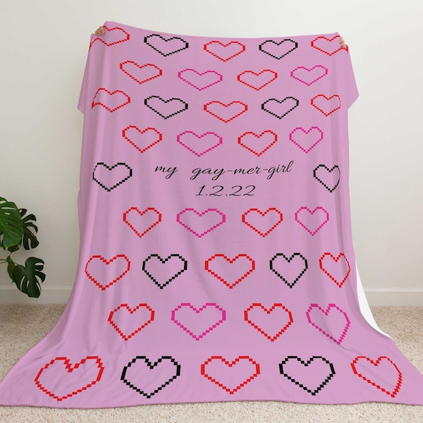 Valentines day gift,  for him or her personalized blanket valentines day gift for girlfriend valentines day gift, gag gifts ,My Gay-mer-girl