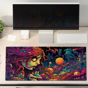 Gaming Mouse Pad -Trippy Art Gaming Desk Mat - Large Desk Pad - Extend Gaming Mouse Pad - Trippy Aesthetic Desk Mat -Gift for Gamers