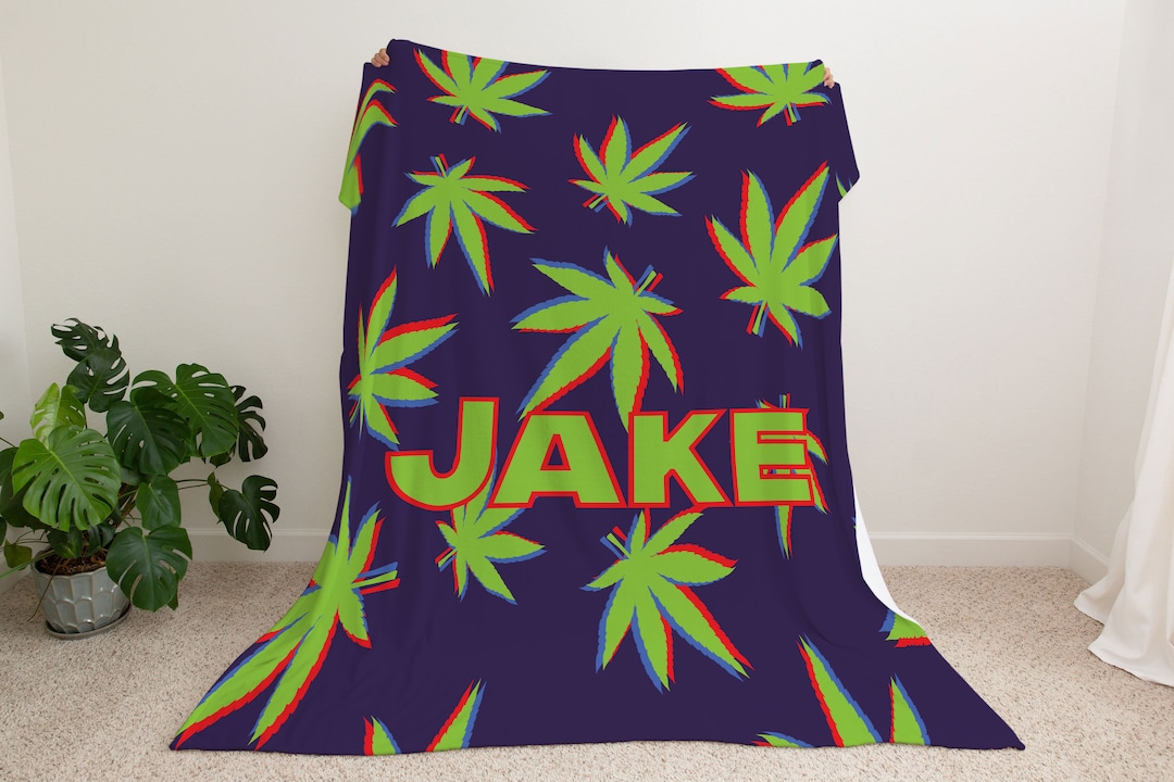 Marijuana Blanket , Cannabis Print Blanket, Plant Print Blanket , Grass Blanket, Cosy Blanket Etsy