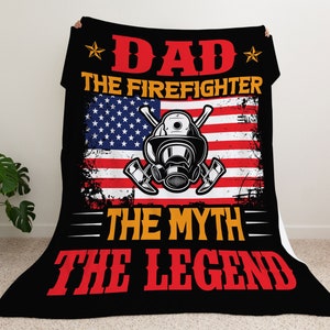 Personalized Firefighter Blanket, Fireman Blanket, Custom Name Number Patriot Pride, Gift For Fireman