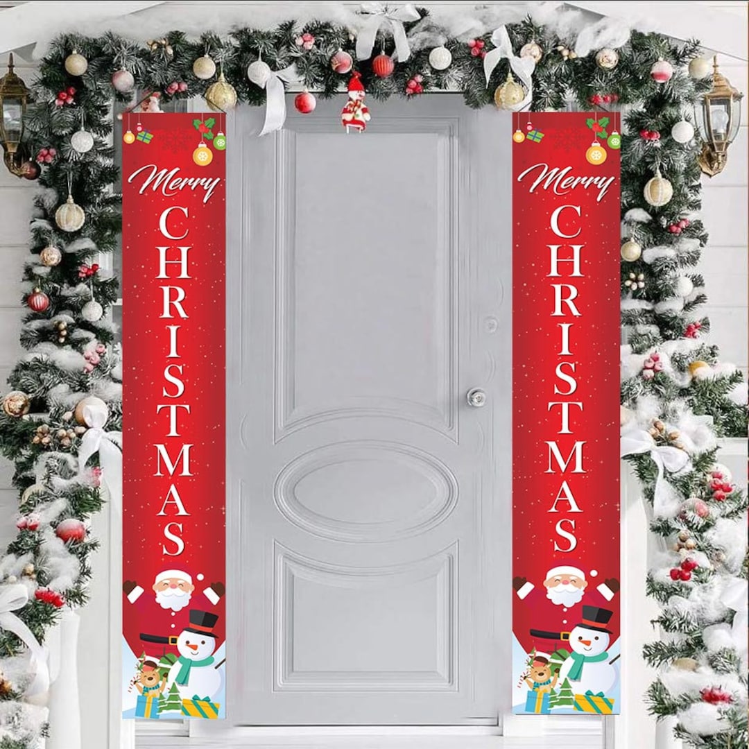 Outdoor Christmas Banner for Front Door, Christmas Decor, Front Porch