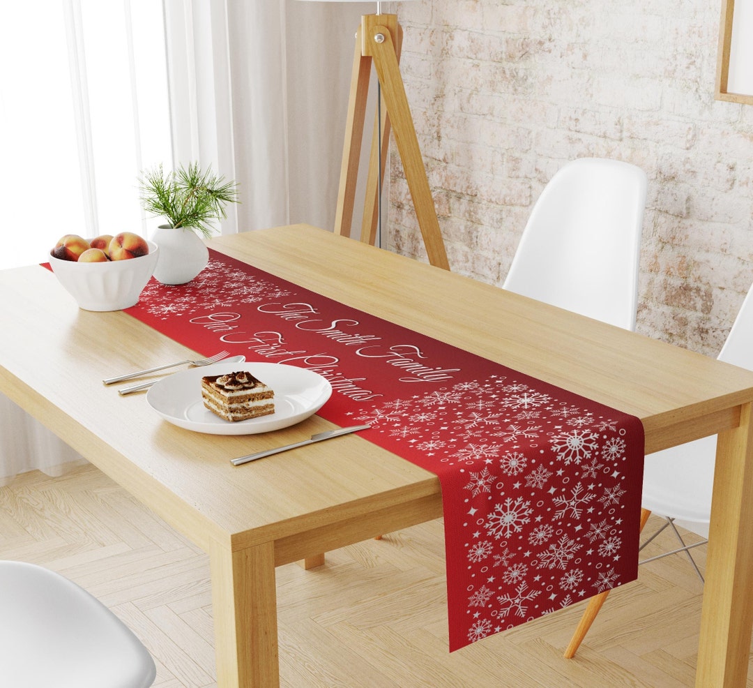 Custom Holiday Table Decorcustom Family Name Table Runner table
