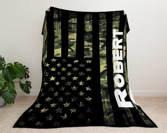 Couverture drapeau américain - Couverture imprimée des États-Unis - Couverture drapeau des États-Unis - Couverture camouflage - Couverture drapeau des Etats-Unis camouflage