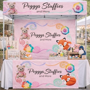 Custom Tent Banner Bundle | Vendor Booth Display | Backdrop + Table Runner | Market Setup Kit | Business Branding Bundle