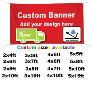 Custom Vinyl Banner - Personalized, Advertising, Event Banner - Print Image, Logo, Text Anything!