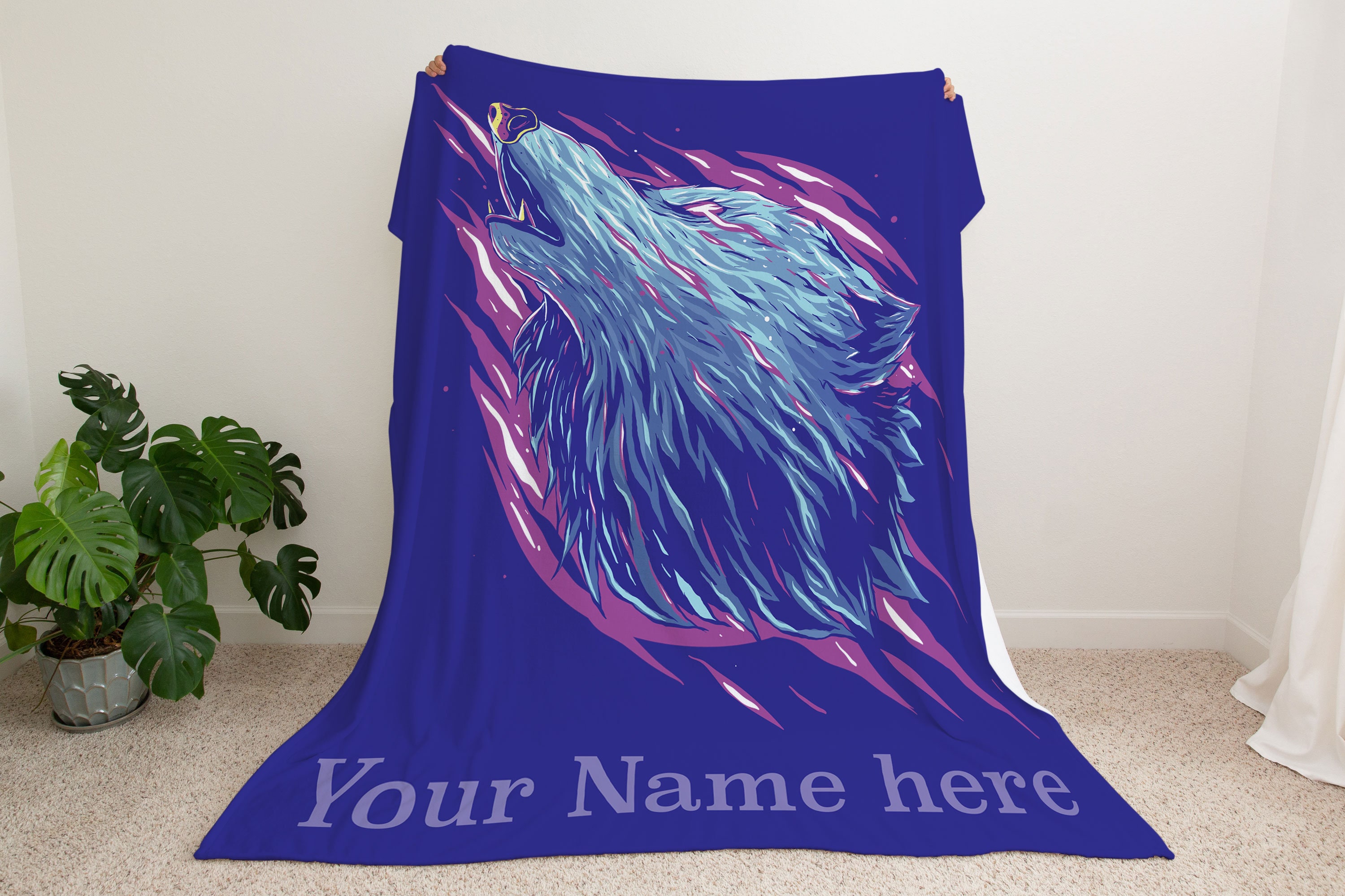 Personalized Wolf Blanket Wolf Blanket Arctic Wolves Etsy