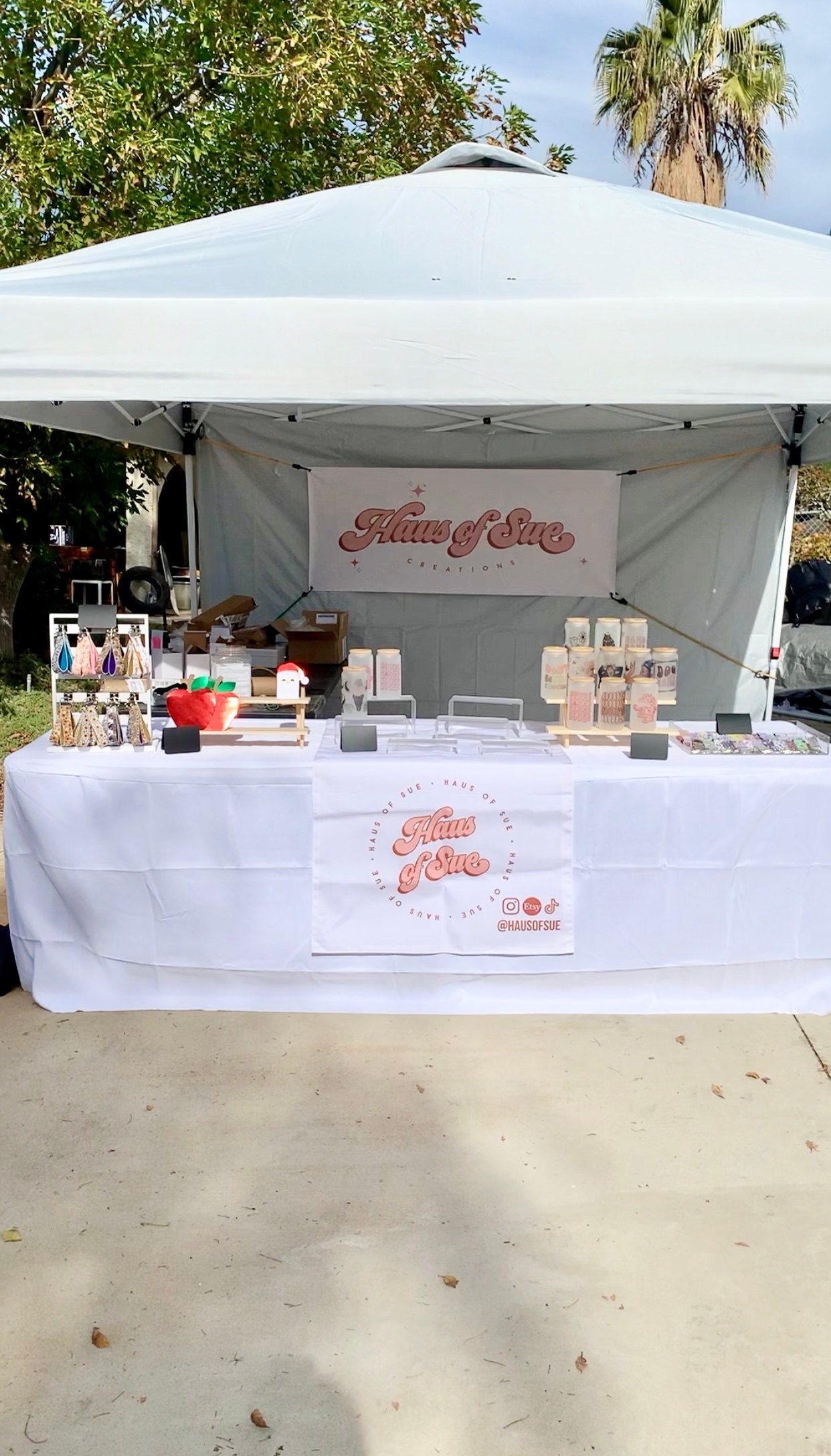 Custom Tent Banner and Table Runner | Made In USA | Pop up shop | Custom Bundle | Bundle | Trade Show Display , Craft show display