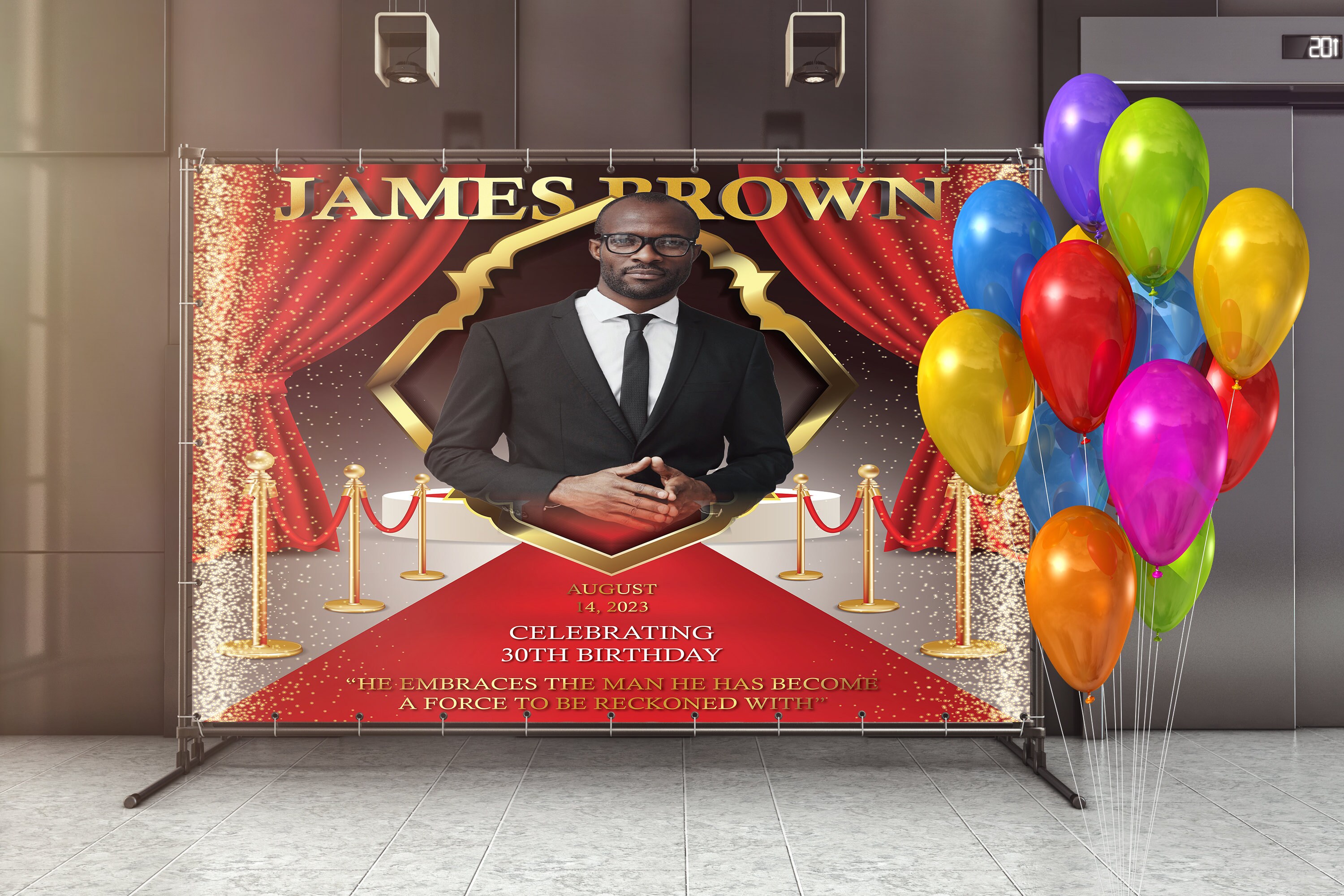 Custom Photo Birthday Backdrop-red Carpet Sparkle Birthday Party ...