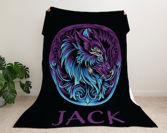 Personalized wolf Blanket, Wolf  Blanket - Arctic Wolves Blanket - Wolf Cozy Blanket