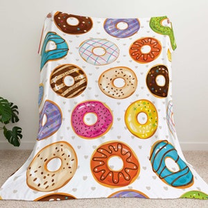 Donut Blanket, Personalized Donut Girl Name Blanket, Sprinkles Donut Newborn Baby Girl Blanket, Donut Baby Shower Gift, Girl Donut Blanket