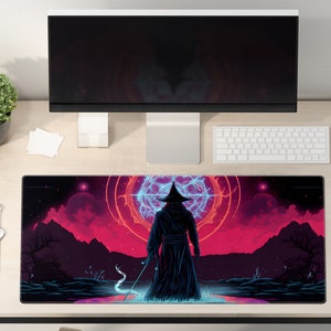 Gaming Mouse Pad - Magic wizard -Gaming Desk Mat - Large Desk Pad - Extend Gaming Mouse Pad - Aesthetic Desk Mat -Gift for Gamers