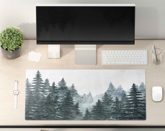 Gaming Mouse Pad -  Foggy Forest - Desk Mat - Large Desk Pad - Extend Gaming Mouse Pad - Aesthetic Desk Mat - Gift for Gamers - Desk Pad