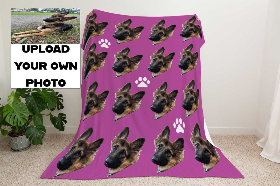 Personalized Pet Lover Blanket With Dog Faces Printing, Custom Cute